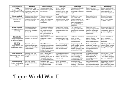 Ww2 homework grid ks2 07 picture