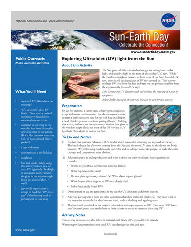 Exploring Ultraviolet | Teaching Resources