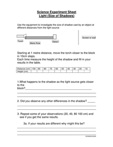 light homework year 6