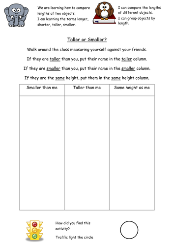 Measuring and Ordering Lengths | Teaching Resources