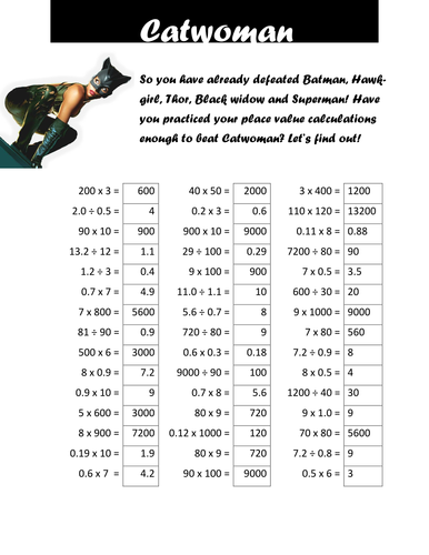 Superhero times table tests by - UK Teaching Resources - TES