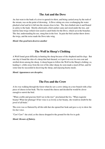 Year 2/3 Fables Planning | Teaching Resources