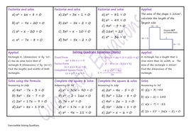 Solving Quadratic Equations W S By Climbingjack Teaching Resources