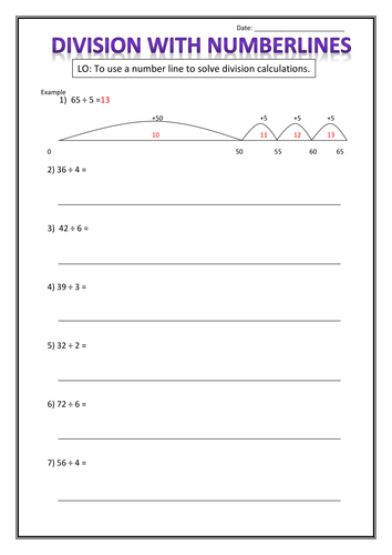 Division using numberlines | Teaching Resources