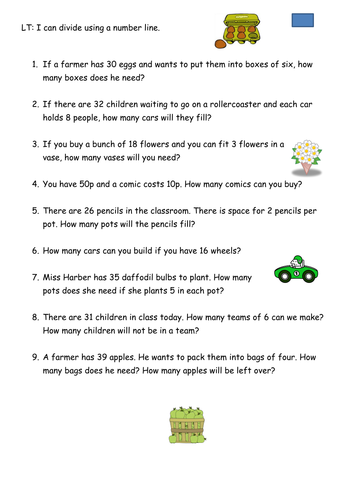 Grouping Division Word Problems Teaching Resources