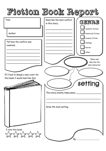 book report template tes