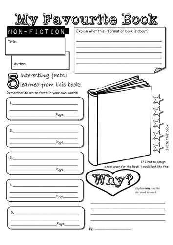 Non-fiction book report forms middle school