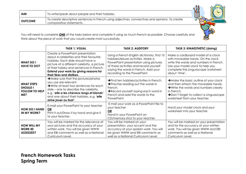 French homework help ks3 picture