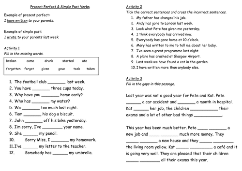 Worksheet Easy Grammar Worksheets grammar worksheets and games by victeach teaching resources tes present perfect simple past tense worksheet doc