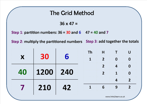 grid-method-learning-mat-teaching-resources