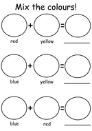 Simple Primary Colour Mixing Worksheet | Teaching Resources