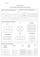 Fractions- shading different fractions of shapes | Teaching Resources