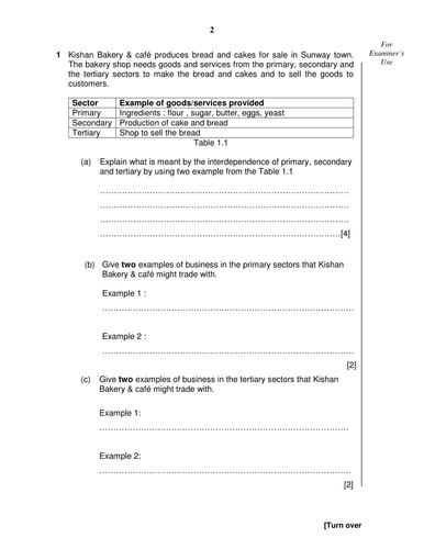 Mock Test Paper 1 Business Studies | Teaching Resources