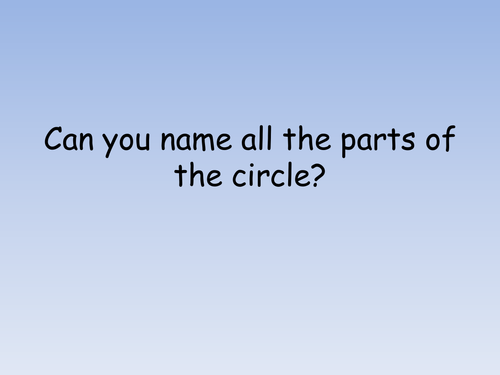 Naming parts of a circle | Teaching Resources