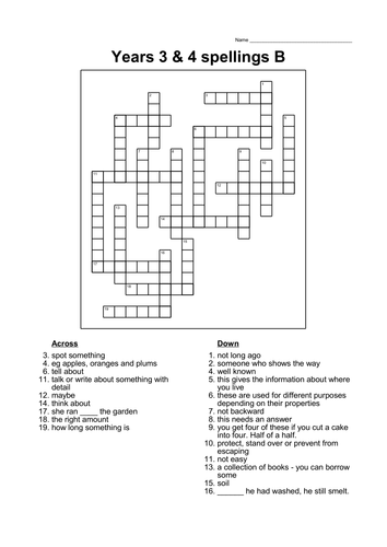 Crosswords and Word Searches for 2014 spellings | Teaching Resources