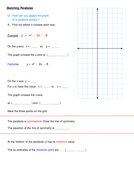 Sketching Quadratic Graphs Teaching Resources