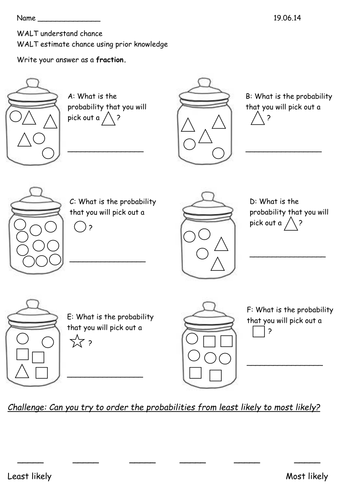 Year 2 Probability/Chance worksheets | Teaching Resources