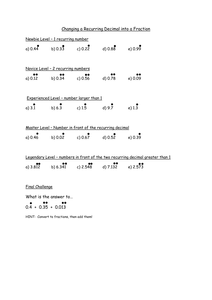 Printables Terminating And Repeating Decimals Worksheet converting repeating decimals to fractions worksheets davezan worksheet abitlikethis