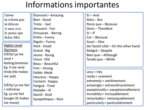 grade language 8 english first Reasons anon4562 French by   and Sheet Teaching Opinions,Connectives