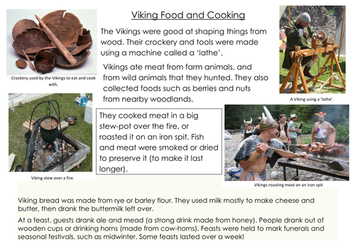 primary homework help vikings food
