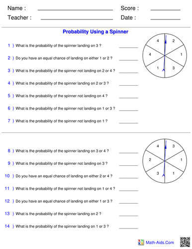 probability full lesson powerpoint worksheets teaching