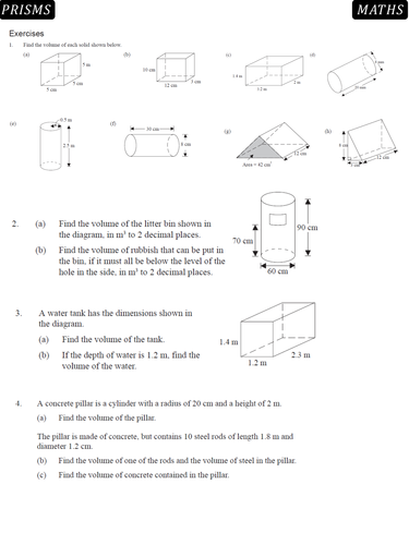 volumes of prisms teaching resources