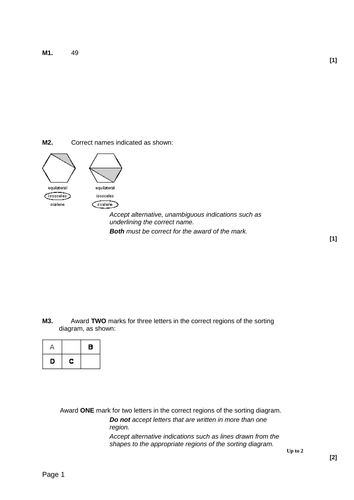 Triangles Levelled Sats Questions Teaching Resources 