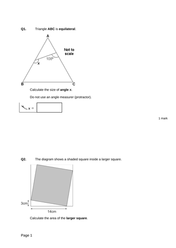 Triangles - Level 6 - Questions.rtf