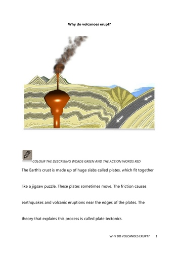 Volcano labelling activity picture