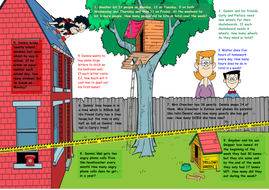 Dennis the Menace times tables word problems by rebeccaburgess