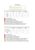 Two Way Tables | Teaching Resources