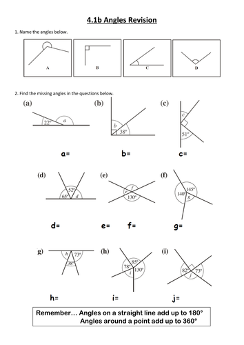 angles revision teaching resources