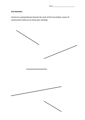 Bisectors worksheet | Teaching Resources