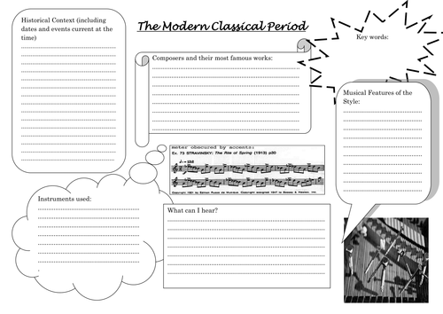 musical history worksheets teaching resources