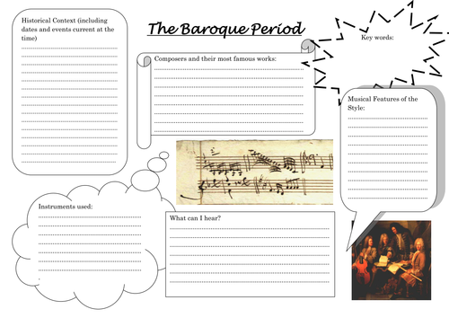 musical history worksheets teaching resources