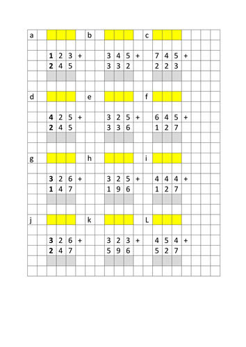 column addition of 3 digit numbers teaching resources