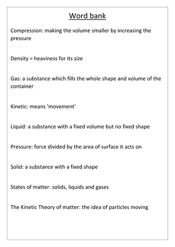The kinetic theory of matter | Teaching Resources