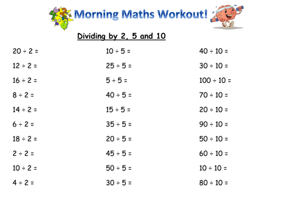 year 2 mental maths homework