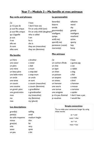 basic french vocabulary list pdf