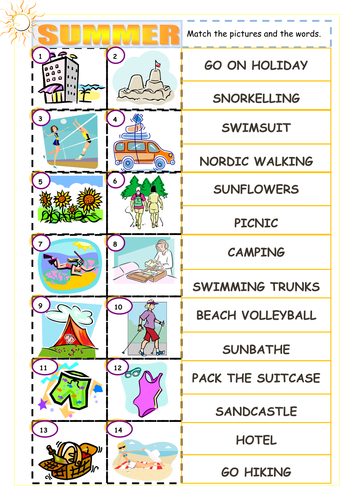 summer vocabulary by evaszucs uk teaching resources tes