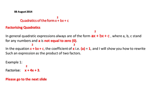 Solving Quadratics