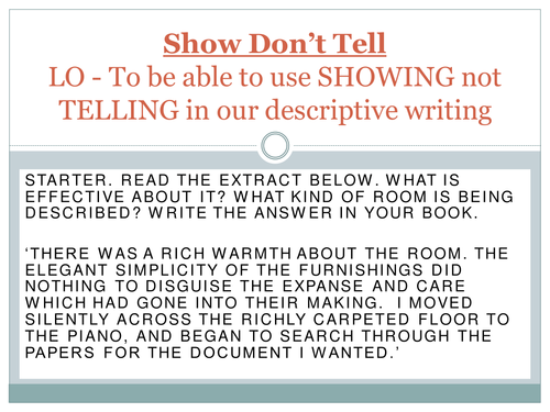 Descriptive writing for igcse teaching resources