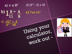 Calculator Starters | Teaching Resources
