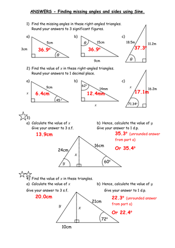 Trigonometry Sine Cosine Tangent Teaching Resources