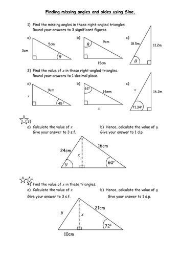 Trigonometry Sine Cosine Tangent Teaching Resources