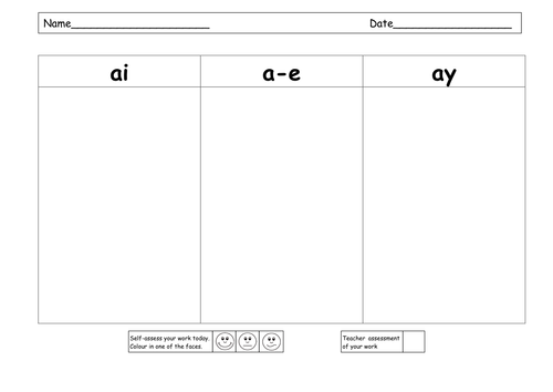 Worksheets Ai Ay Worksheets ai ay a e powerpoints and resources by ruthbentham teaching cut stick sounds doc