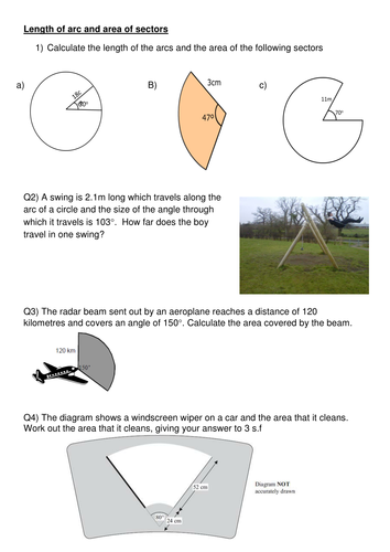 Arc Length and Sectors of a Circle Resources | Tes