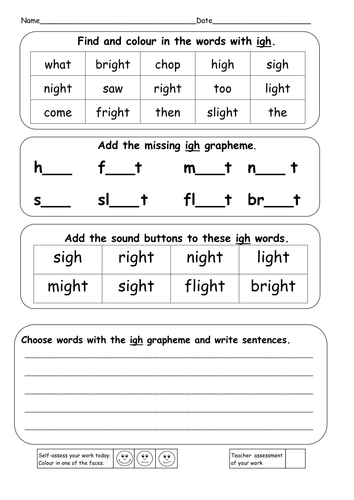 Worksheets Igh Worksheets phonics ie igh i e and y powerpoints resources by ruthbentham find colour in the words with doc