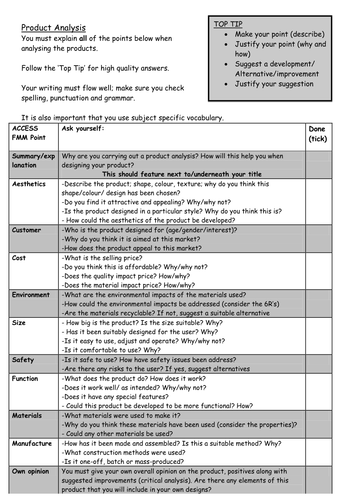 Gcse product design coursework checklist 04 picture