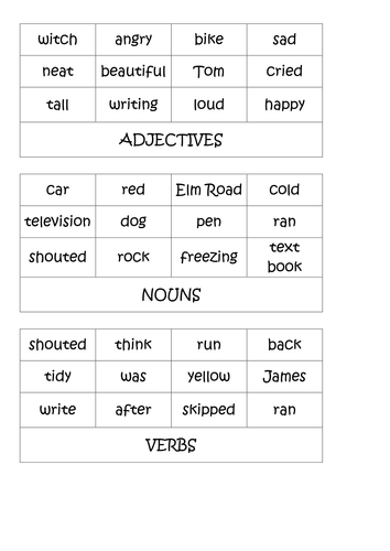 Nouns, verbs & adjectives KS2 activities by shanfog - Teaching